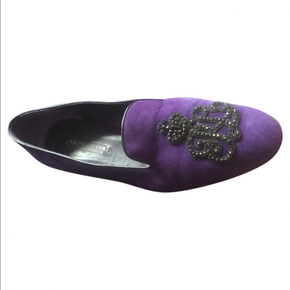 Ralph Lauren Collection Purple Suede Flats